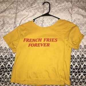 Yellow cropped shirt